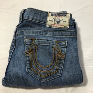 True Religion womens 28 skinny low rise light wash denim jeans USA y2k stretchy